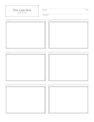Sample: A printed sheet with six browser windows and a header.