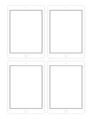 Sample: A printed sheet with four tablet mockups and nothing else.
